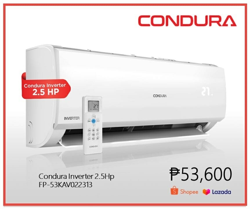 Lazada, Shopee Condura split type inverter aircon Philippines