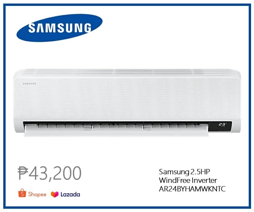 Lazada, Shopee Samsung split type inverter aircon Philippines