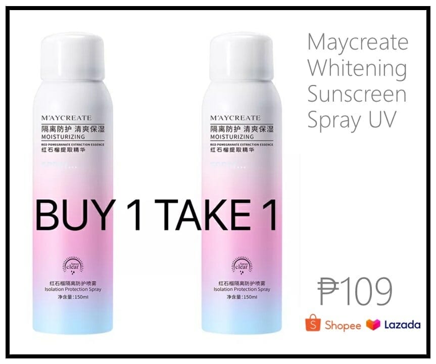 Lazada, Shopee Maycreate Whitening Sunscreen Spray UV Lazada Shopee