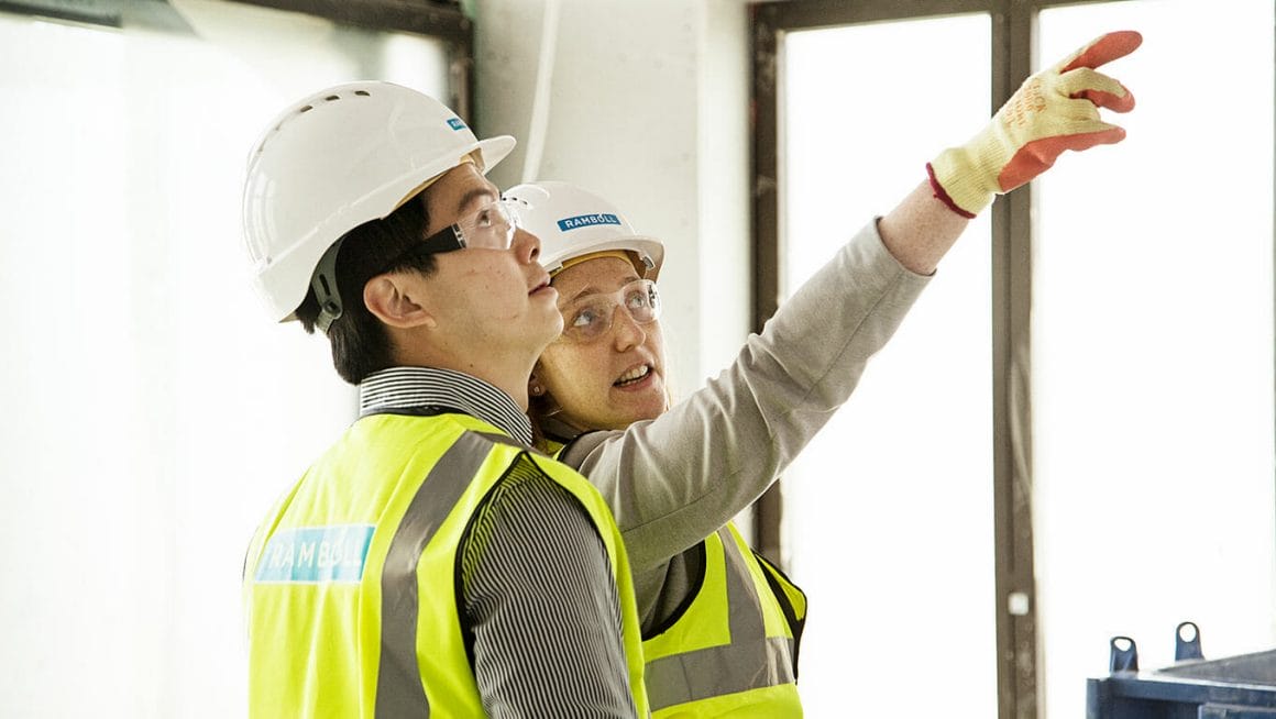 civil engineers in a construction site supervising the project