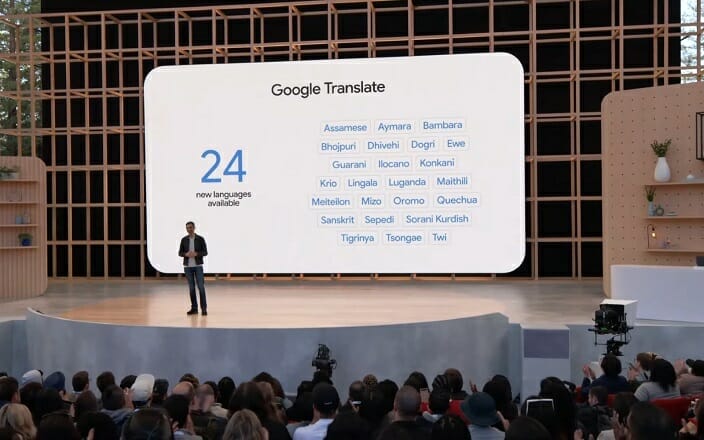 Google Translate presentation at the stage