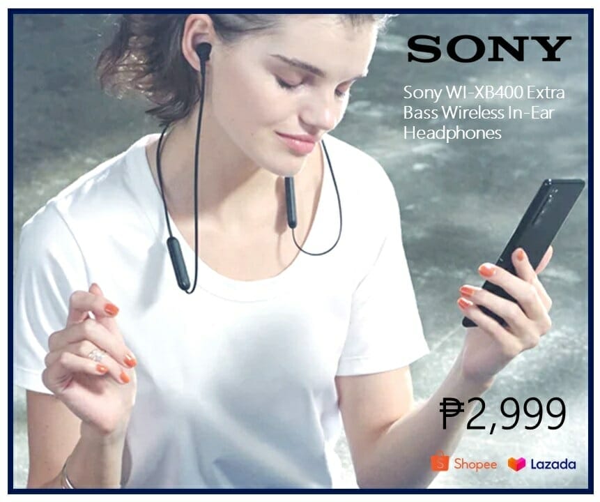 4. Sony WI XB400 Extra Bass Wireless In Ear Headphones Lazada