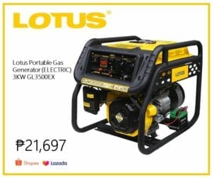 Lazada Shopee Lotus Gas Generator (ELECTRIC) 3KW GL3500EX for sale Manila & Cebu