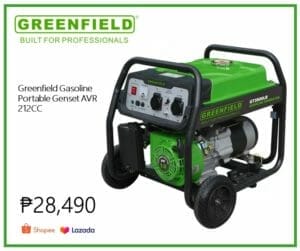 Lazada Shopee for sale online Greenfield Gasoline Generator 3.1KVA AVR 212CC Philippines