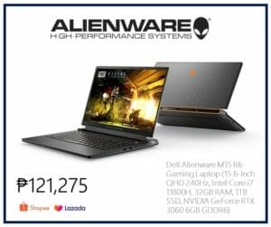 Dell Alienware M15 R6 Gaming Laptop (15.6-Inch QHD 240Hz, Intel Core i7 11800H, 32GB RAM, 1TB SSD, NVIDIA GeForce RTX 3060 6GB GDDR6)