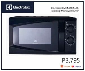 Lazada Shopee Electrolux EMM2003K 20L Tabletop Microwave Oven