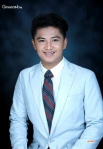Filipino Civil Engineer Topnotcher Engr. Archigine Agleham Labrador, Civil Engineering Board Exam 2022 on suit and tie