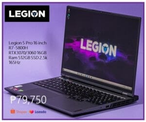 Legion 5 Pro 16 inch R7-5800H RTX3070/3060 16GB Ram 512GB SSD 2.5k 165Hz