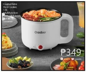 Lazada, Shopee Gaabor Mini Rice Cooker, 1.8L Multi-function Cooker Non-Stick Inner Pot With Steamer - Best rice cooker in the Philippines