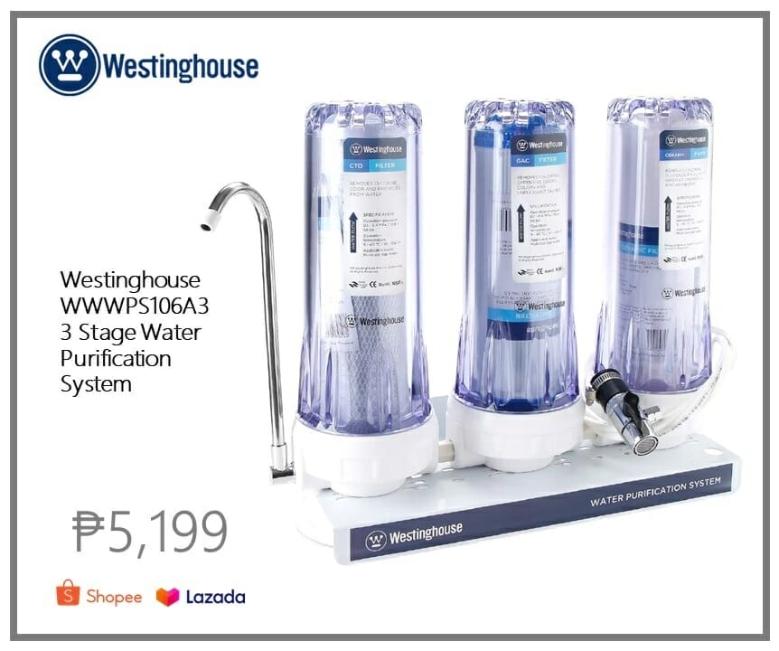 best water purifier in the Philippines is westinghouse 3 stage purification system