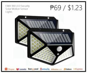 Cheapest price EWA Solar Lights Outdoor 100 LED Wireless IP65 Waterproof Security Solar Motion Sensor Lights Philippines