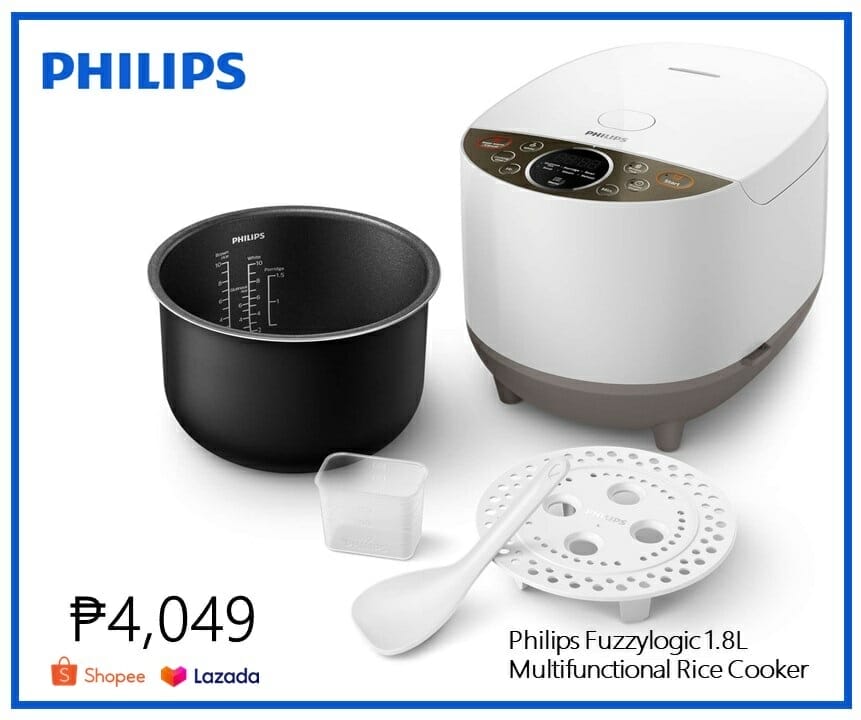 Lazada, Shopee Best rice cookers and multifunction steamer Philippines, Philips HD4515/68 Daily Fuzzylogic 1.8L 10cups, 3D Heating Rice cooker