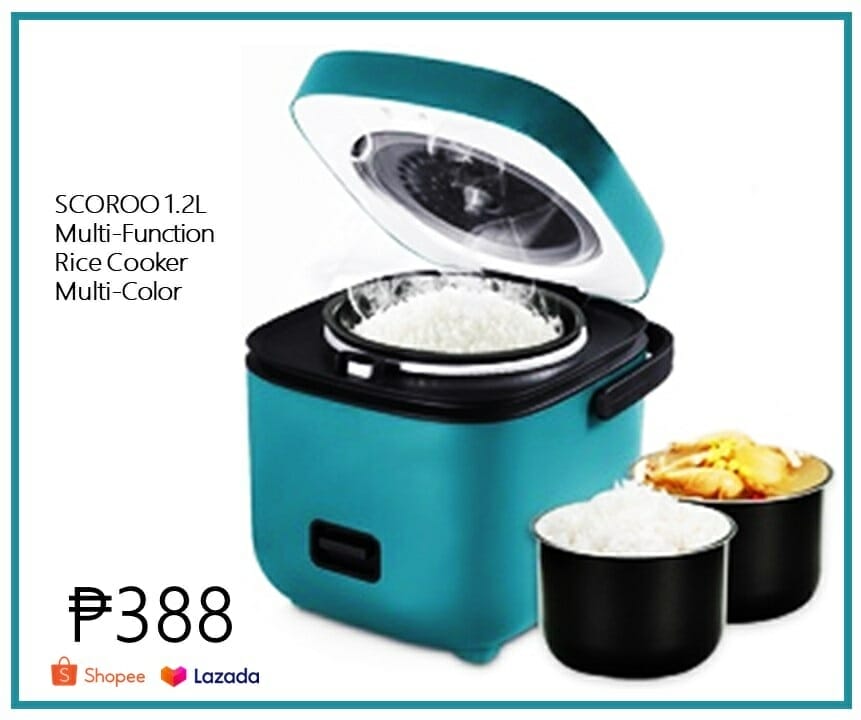 Lazada, Shopee SCOROO Rice Cooker 1.2L Mini Rice Cooker Multi Function Rice Cooker Small Security Multi-Color best rice cooker in the Philippines