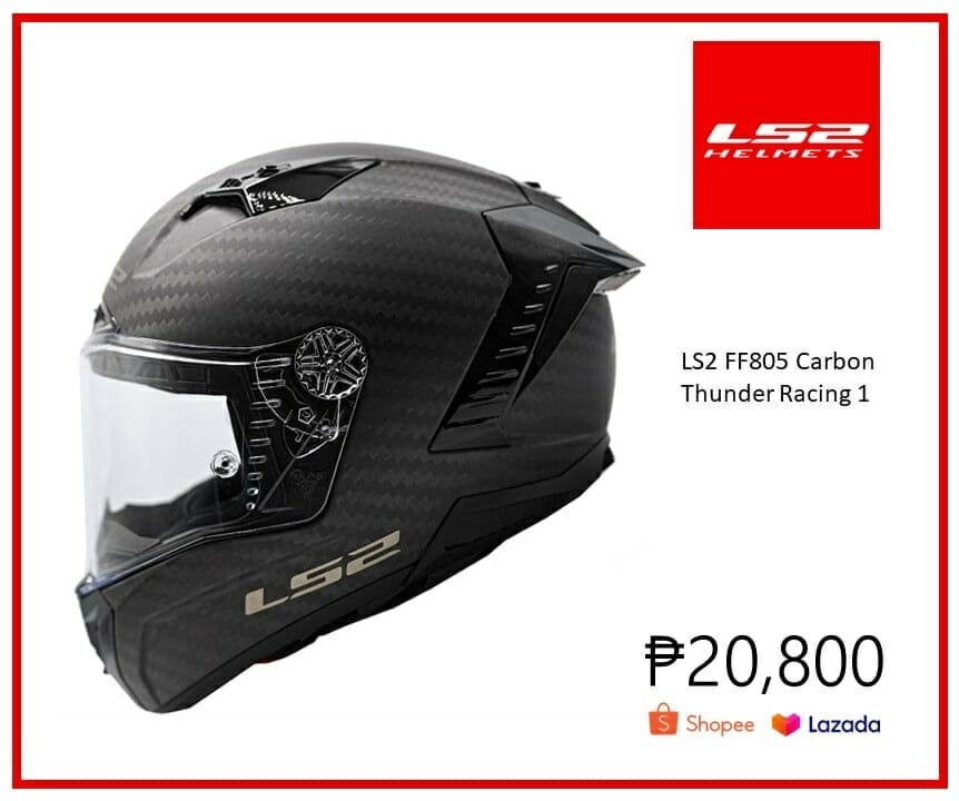 Lazada, Shopee LS2 FF805 Carbon Thunder Racing 1 is one of the best motorcycle helmets in the Philippines