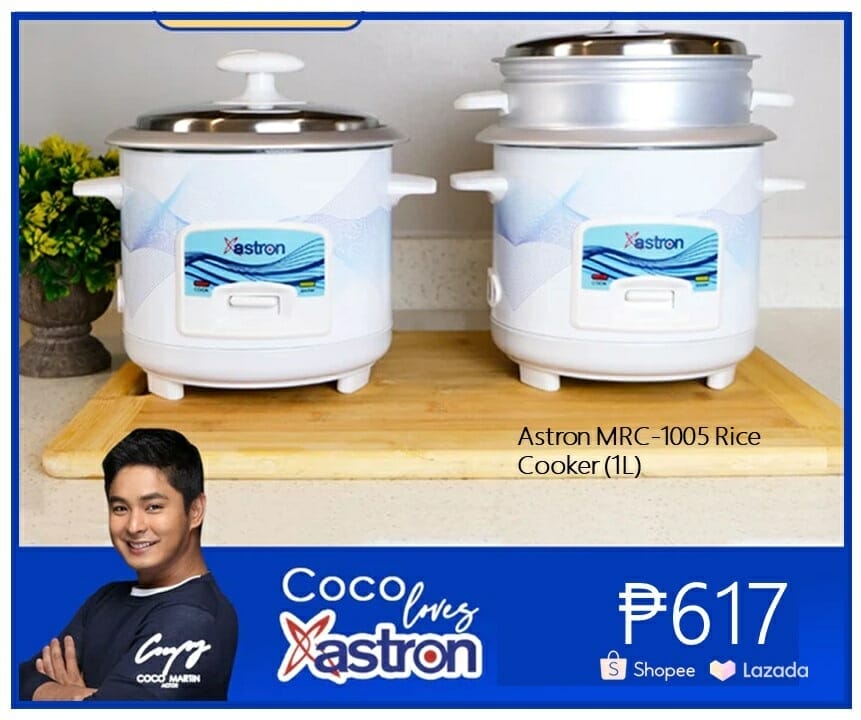 Lazada, Shopee Price of the best rice cooker in the Philippines - Astron MRC-1005 Rice Cooker (1L)