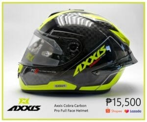 Lazada, Shopee Axxis Cobra Carbon Pro is one of the best motorcycle helmets in the Philippines.