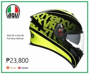 AGV K5 S Fast 46 Full Face Helmet External shell CAF (Carbon-Fiberglass)