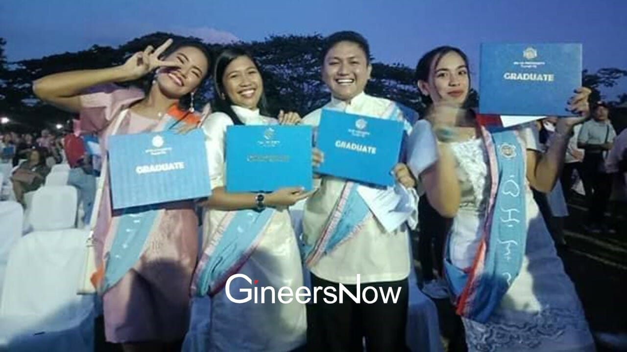 Engr. Estanislao Alim IV at the graduation ceremony in Bicol University Engineering with his classmates