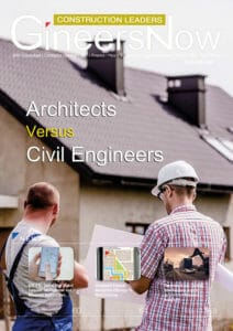 An architect and civil engineer at the construction site