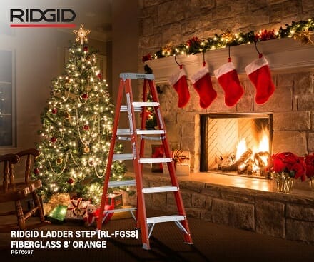 CBK Hardware RIDGID LADDER STEP [RL-FGS8] FIBERGLASS 8' ORANGE