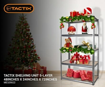 CBK Hardware TACTIX SHELVING UNIT 5-LAYER 48INCHES X 24INCHES X 72INCHES