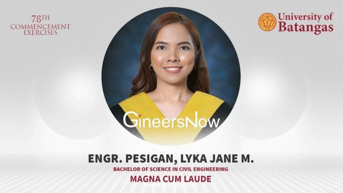 Civil engineer LJ Pesigan recognition from University of Batangas