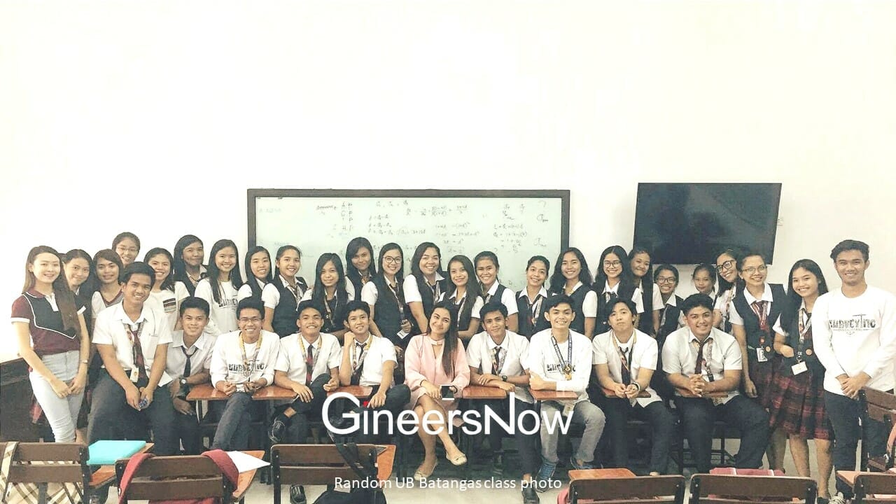 UB Batangas class photo with Top 2 engineer LJ Pesigan