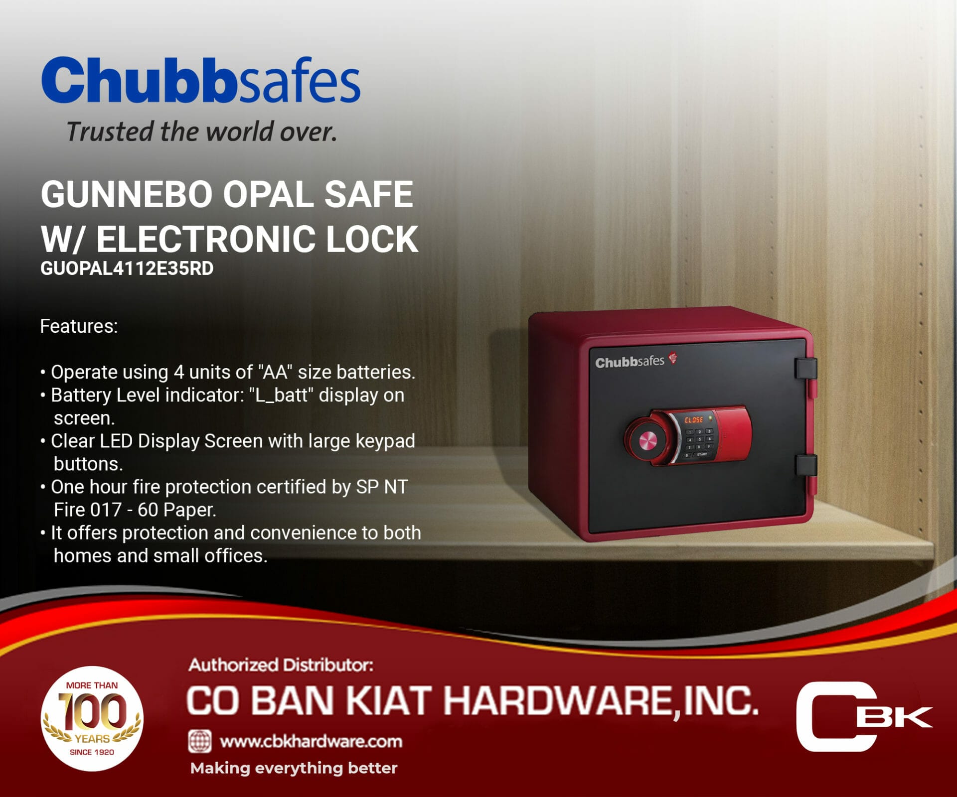 gunnebo opal safe CBK Hardware