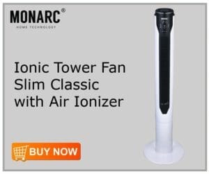 Monarc Ionic Tower Fan Slim Classic with Air Ionizer