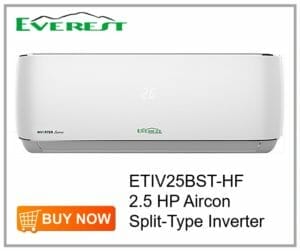 Everest ETIV25BST-HF 2.5 HP Aircon Split-Type Inverter